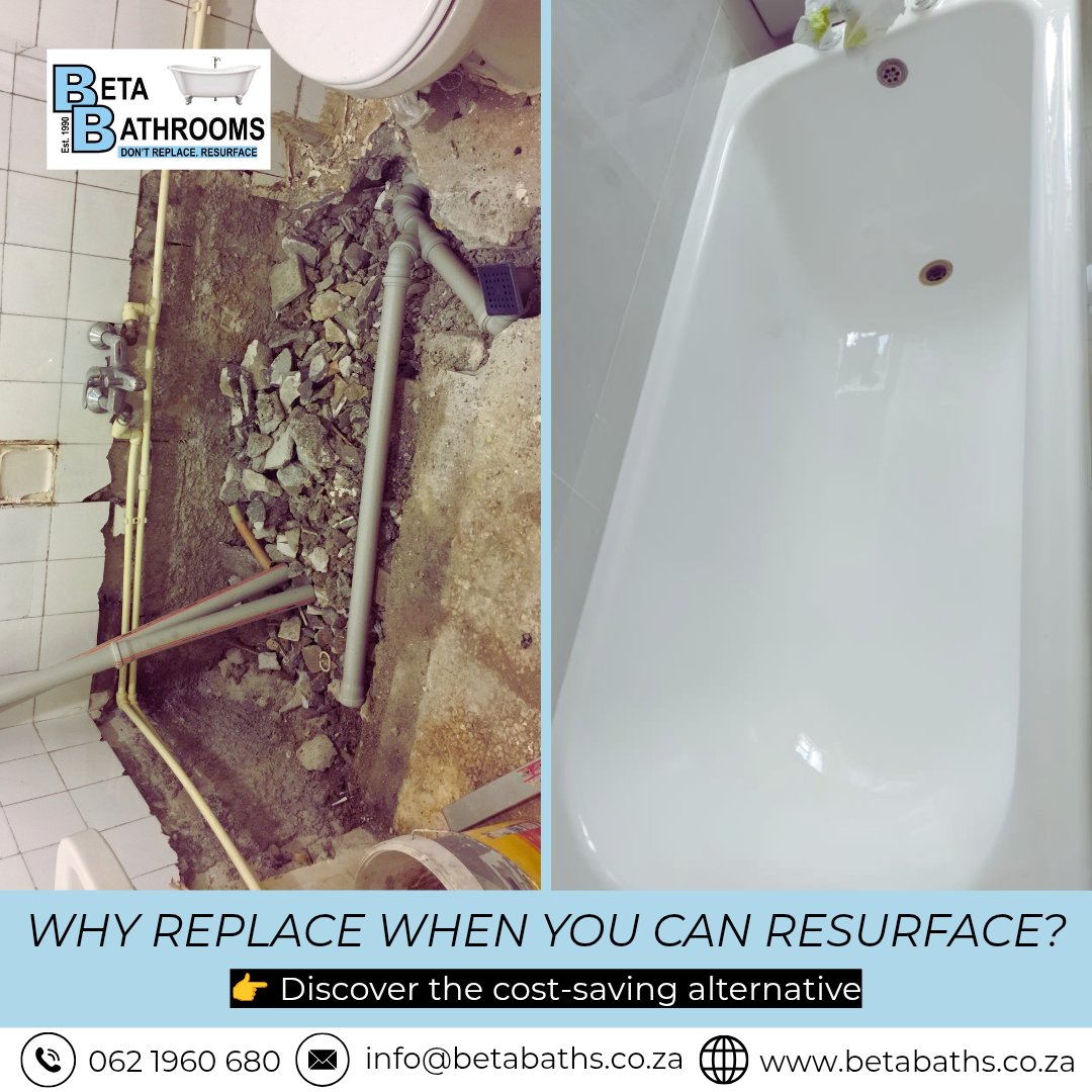 BetaBathrooms's tweet image. Why replace when you can resurface? 🛁

Avoid the mess, cost, and downtime of replacement.

Choose the smarter alternative.

🌐 betabaths.co.za
#BetaBaths #DontReplaceResurface #SaveMoney #BathroomUpgrade