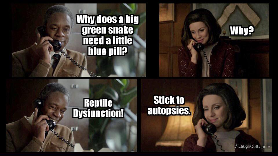 OutlandishScot's tweet photo. Here’s a #DrJoeAbernathy #Outlander rerun (in honor of Wil Johnson’s April 18th birthday) from @LaughOutLander;  #WillJohnson  #caitrionambalfe https://t.co/nfmZwCv1rt