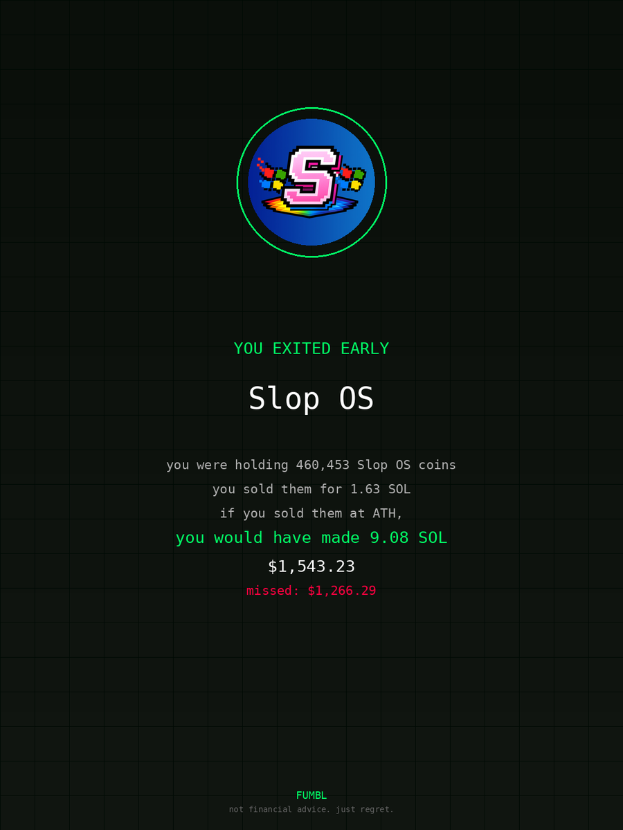 katherineerie's tweet image. just checked fumbledbags.lol bro actually coulda had a fat bag on $Slop OS 

75UPycju8JBvY6eQKSc3C8GmazaeB2NtMVFqmiz4pump
#metamask 
#dev