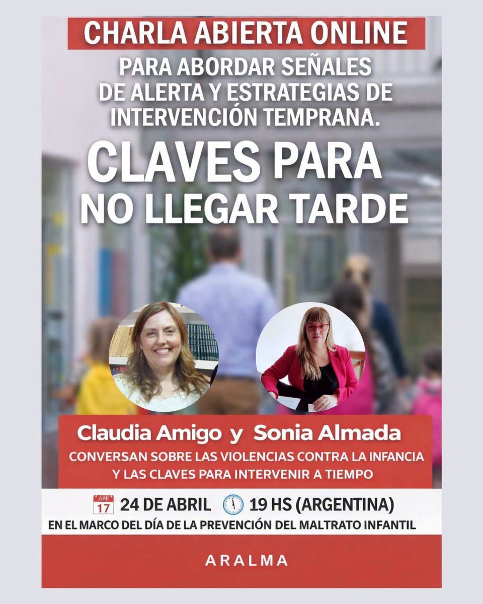 SoniaAlmada's tweet photo. Salud mental infantojuvenil. 

Registro: https://t.co/eS1Xftt0JO https://t.co/ED68UoWqes