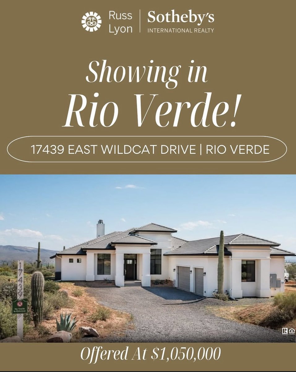 ReisdorfMetzAZ's tweet image. Showing in Rio Verde…

17439 E Wildcat Dr, Rio Verde
MLS 6998544

4 BR | 2 BA | Den | 2,300 SF | 2.49 Acre Lot | Scenic Mountain Views

Offered at $1,050,000
.
.
#forsale