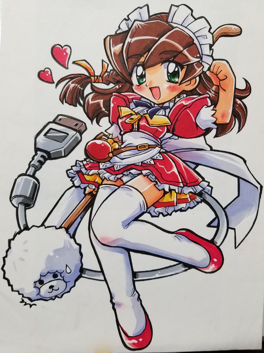 「メイっぱい! な同人絵 コピック塗りアナログ絵と加工絵 とオマケ #HANDMA」|ここまひ（赤い靴CLUB)のイラスト