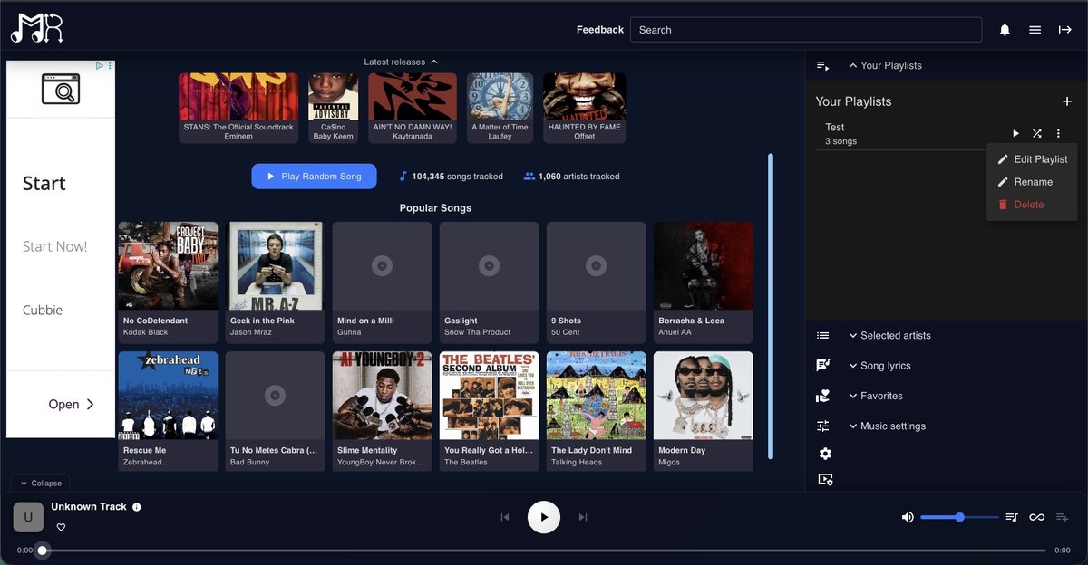 MusicRandomized's tweet photo. A small change of our playlist feature is now uploaded to the site, check it out. https://t.co/JY4FgftV81

We will continue to make improvements to this going forwards but wanted to release this since there has been a lack of changes lately. Please try it out, thanks! https://t.co/6pkmjFppJ5