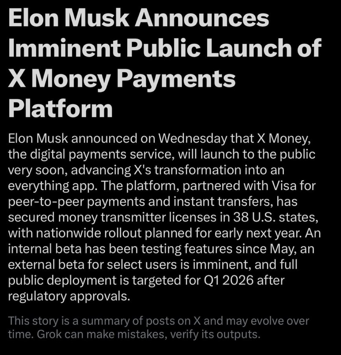 _dogegod_'s tweet image. Elon Musk has announced 𝕏 Money will be launched to the public very soon.

#Dogecoin