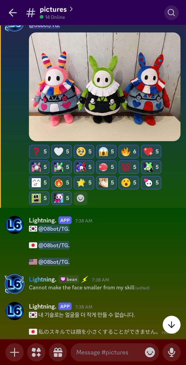 08botTG's tweet image. #FallGuys #fallguyscreative #FallGuysArt

@Lightning_BG
いったいどうやったら、こんなの作れるんですか？
完璧じゃないって言っていたけど、私にとってはもう完璧です 🥹🙏
前に私、「もっと顔が大きかったら見やすいのになあ」って言ったことがあるんです。