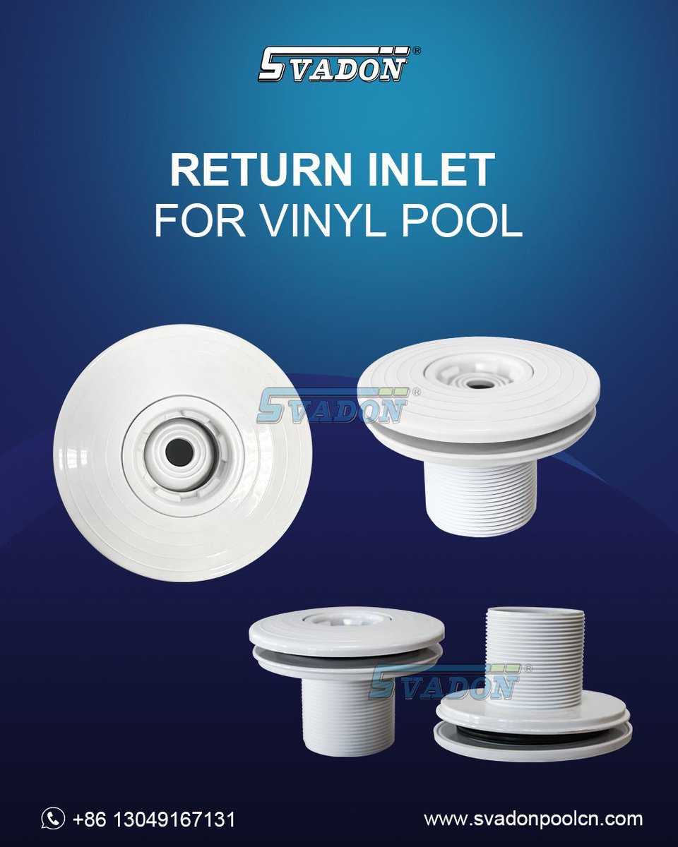 Svadon Water Return SV-1006V
High quality ABS material
Return inlet for Vinyl Pool
Suitable for 1.5" internal solvent and 2" external thread connection sizes, flow rate 150 L/min.

buff.ly/ZJvfW1D