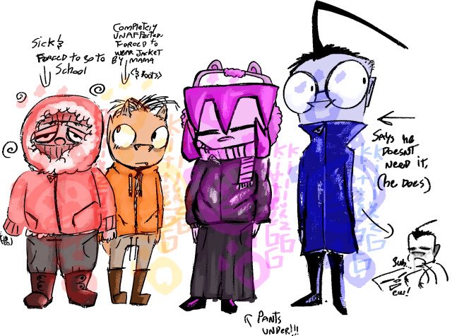 Kitteekillurz66's tweet image. Sn0wy whƐrƐ i am, so i gavƐ thƐm s0mƐthing warm!! Poor sqƐƐ…RƐquƐsts for thƐsƐ guys in thƐsƐ outfits arƐ apprƐciatƐd 
#invaderzim #squee #toddcasil #pepitodiablo