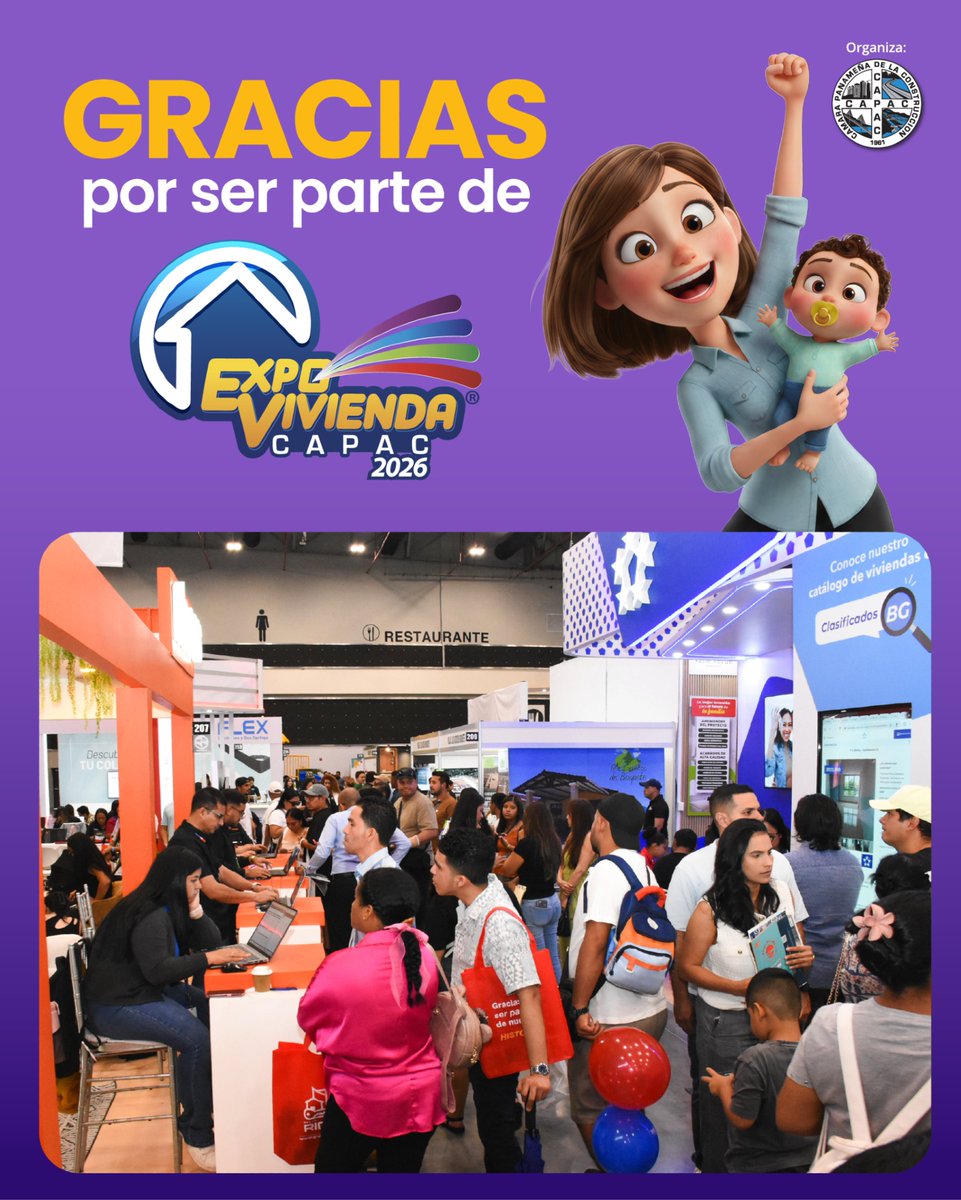 CapacFerias's tweet photo. 💛🏡 ¡GRACIAS por ser parte de esta gran experiencia!
Cada paso que dieron dentro de Expo Vivienda Capac 2026, cada consulta, cada sonrisa y cada sueño compartido hicieron de esta feria algo inolvidable. 🔑✨ https://t.co/qGYHDp8Pdp