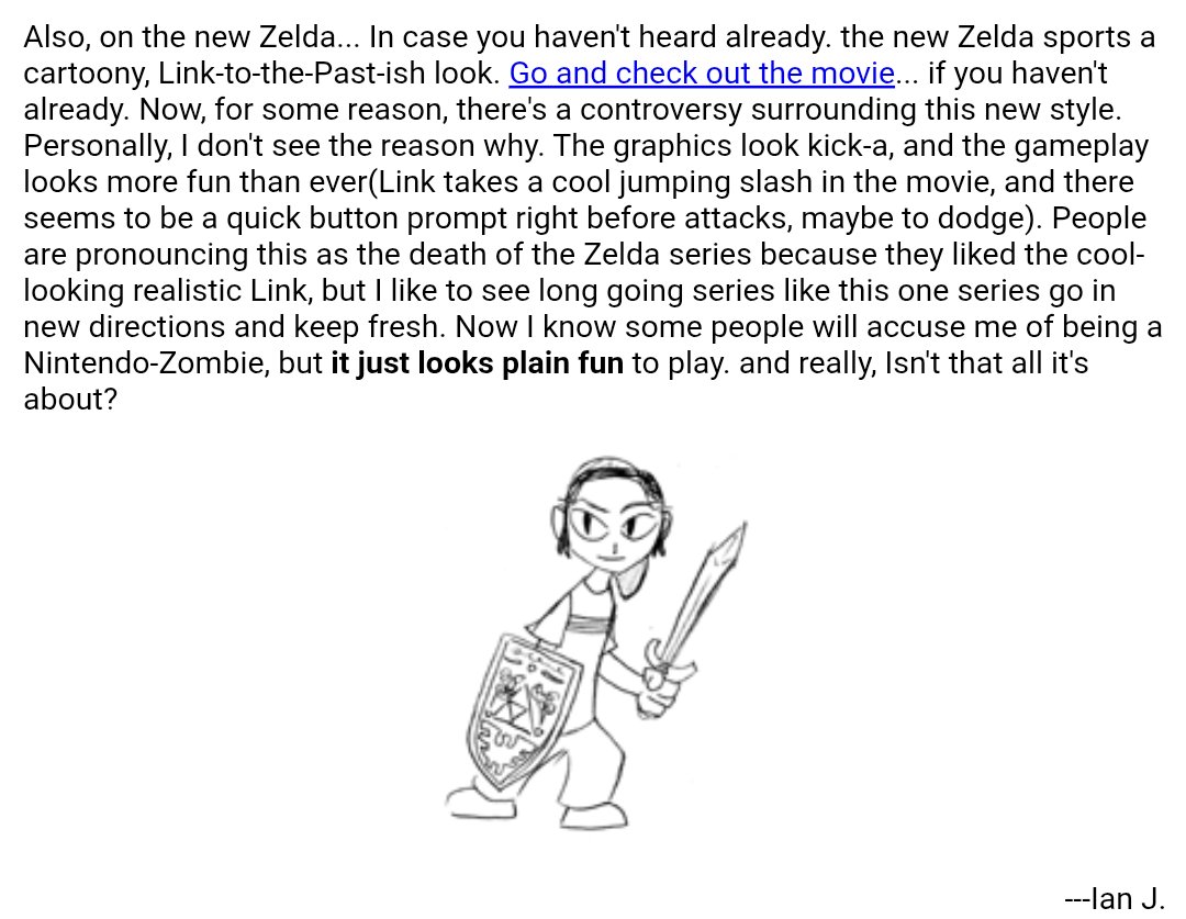 ianjq's tweet image. I found the blog post I did under my old webcomic when the 2001 WW trailer came out. At the time I thought that the realistic SpaceWorld 2000 demo looked super-ugly so I was very relieved but people online did not agree