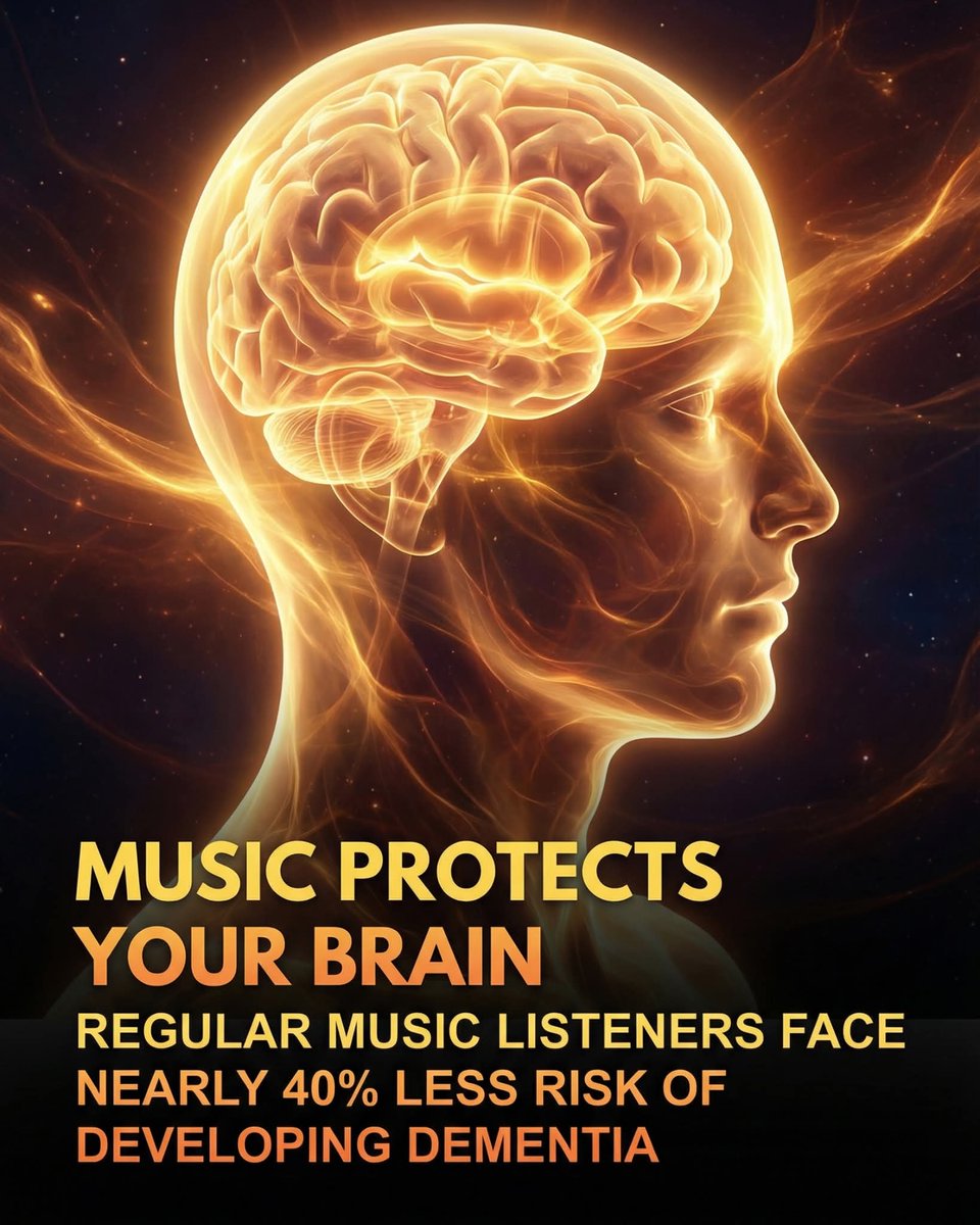 SmartScience's tweet photo. New research reveals that listening to music can slash dementia risk by 40%.

A landmark Monash University-led study involving more than 10,800 participants has discovered a powerful connection between music and cognitive preservation in seniors. Researchers found that consistently listening to music after age 70 is associated with a staggering 39 percent reduction in dementia risk. For those who play an instrument, the risk is lowered by 35 percent, indicating that both active and passive musical engagement can serve as a potent shield against brain decline.

Lead researchers Emma Jaffa and Professor Joanne Ryan emphasize that these findings offer a vital, accessible strategy for maintaining brain health in an aging global population. Beyond reducing dementia risk, regular musical engagement was linked to sharper episodic memory and improved overall cognition. As medicine continues to extend human lifespans, integrating music into daily life represents a simple yet transformative lifestyle choice that may delay the onset of neurodegenerative conditions where cures remain elusive.

source: Jaffa, E., & Ryan, J. (2025). What is the association between music-related leisure activities and dementia risk? A cohort study. International Journal of Geriatric Psychiatry.