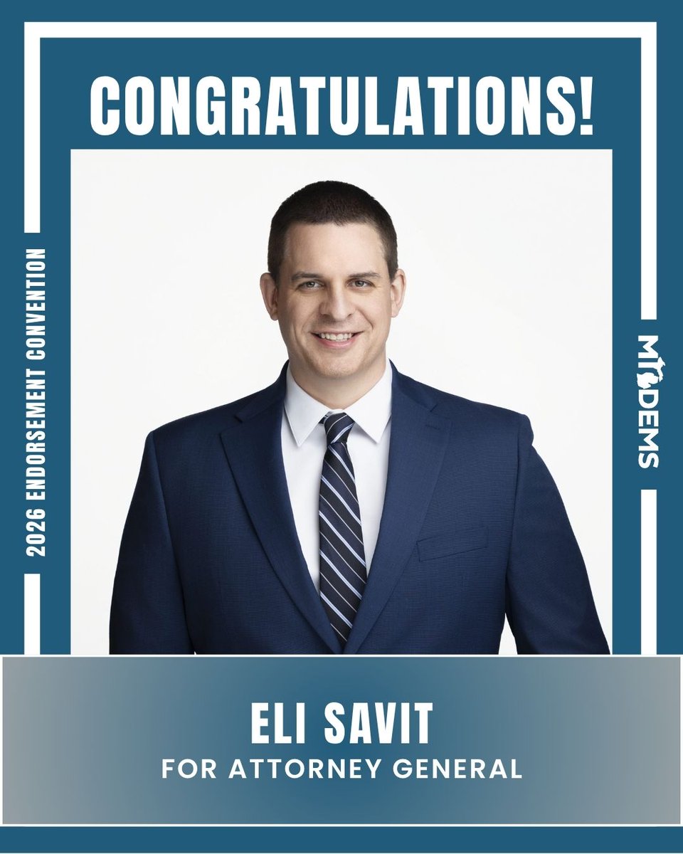 Congratulations to Eli Savit on winning the Michigan Democratic Party's endorsement for Attorney General!