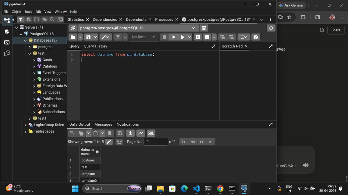 sristhi_saha's tweet image. New morning 🌄
New start 😊

Today I’ve started learning PostgreSQL 🐘
Excited to dive into databases, queries, and real-world backend skills.
Step by step, building consistency and growing every day 🚀

#PostgreSQL #LearningJourney #BackendDevelopment #Consistency #BuildInPublic