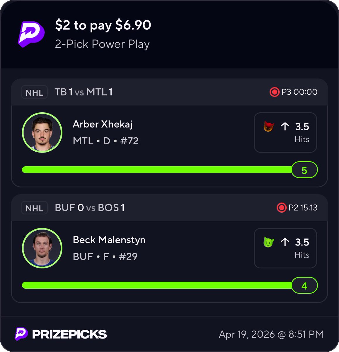 ReggiesPicks17's tweet image. Cashed day 1 and day 2 of NHL PLAYOFFS! Who wants the 2 man tomorrow? #sportsbetting #gambling #NHL