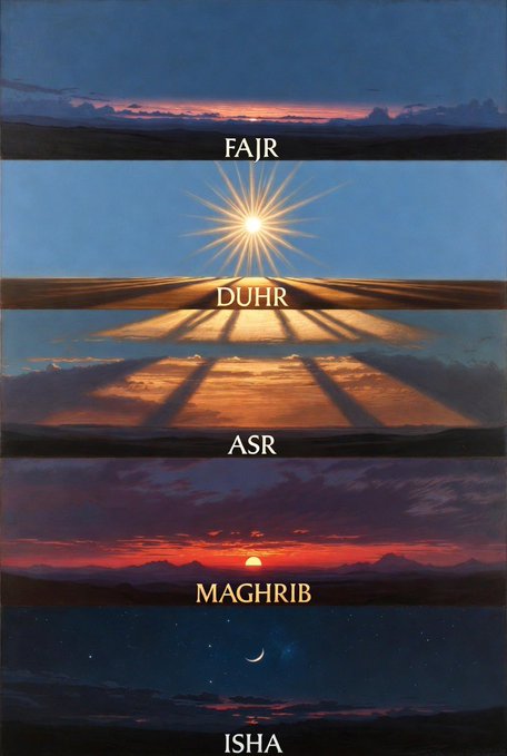 HalalNation_'s tweet photo. The Five Prayers In Islam ☪️ https://t.co/b8awHpb0x4