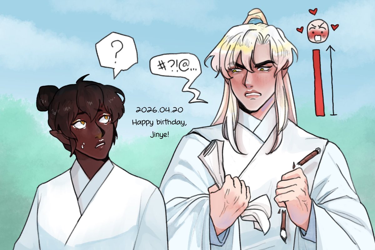 April 20 is my OC, Jiang Jinye’s birthday.
Like his cousin, he’s got someone he’s often thinking of, but due to his lack of good social skills, every compliment turns into a personal insult. Good luck, Jinye!

#OC