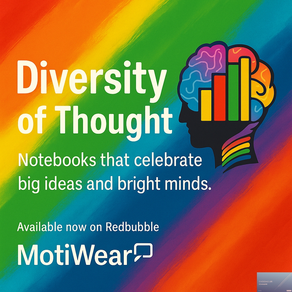 ChoosingLife88's tweet image. 🧠 New drop! Our Diversity of Thought notebook is a celebration of big ideas, bold dreams &amp;amp; beautiful minds. Now on Redbubble 👉 tinyurl.com/4ynz9epf

#MotiWear #DiversityMatters #StationeryAddict #LGBTQCreatives