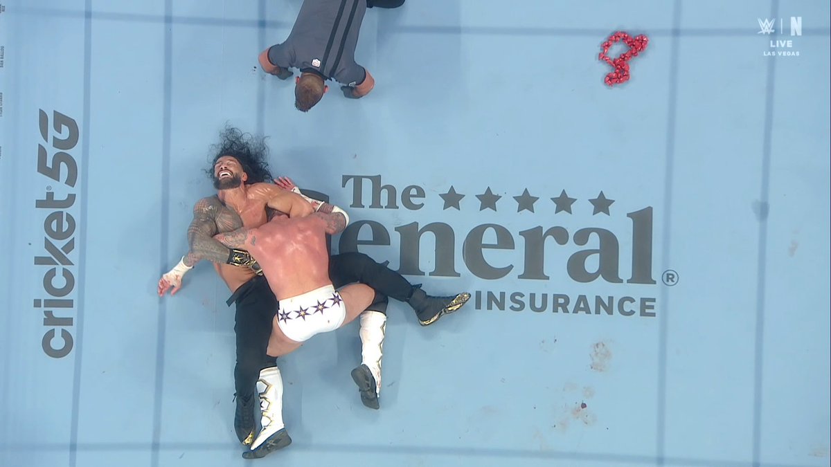 Sin interrupciones. Sin cosas raras. Sin participaciones de celebridades.

CM Punk y Roman Reigns con un combate de Wrestling en el que hay cosas que contar.

Simple. Bueno. Efectivo. #WrestleMania