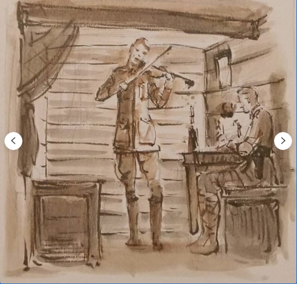 NJanagill's tweet image. Violin serenade Dugout 1917 Ypres dip pen &amp;amp; Bistre study
&amp;gt;Beautiful poignant signed UNIQUE ORIGINAL direct from the Artist, when it's gone it's gone!
&amp;gt;From a British artist who has exhibited at the Royal Academy  in London!
 #ypres #originalart #handmad etsy.com/uk/listing/978…