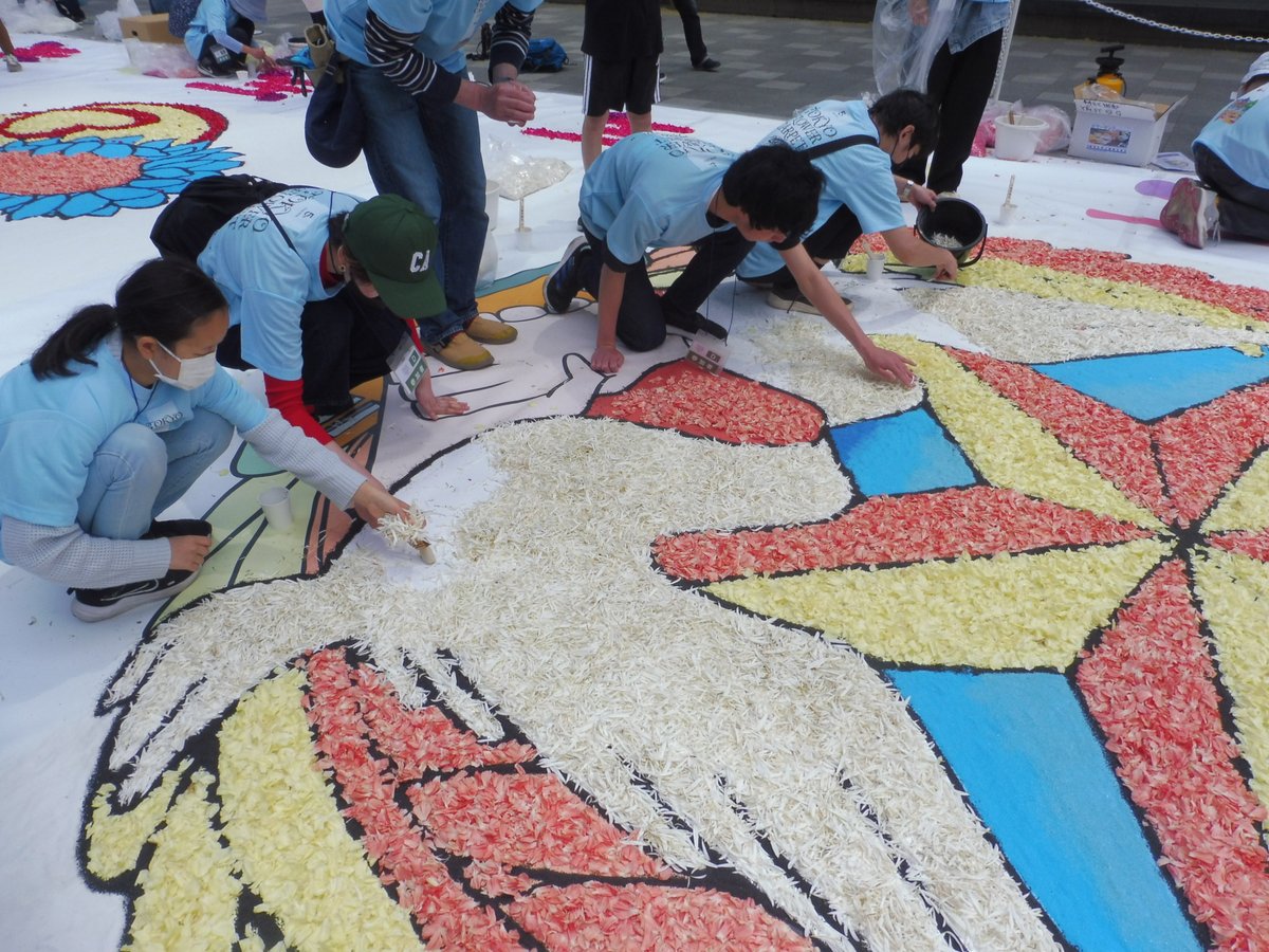 就業技術科】 「TOKYO FROWER CARPET 2026」の花絵原画に本校生徒の