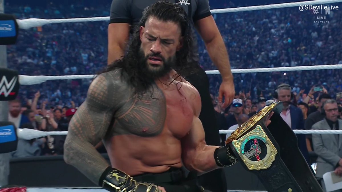 SDevilleLive's tweet photo. AND NEWWWWWWWWW @WWERomanReigns #Wrestlemania https://t.co/ndenhezhc7
