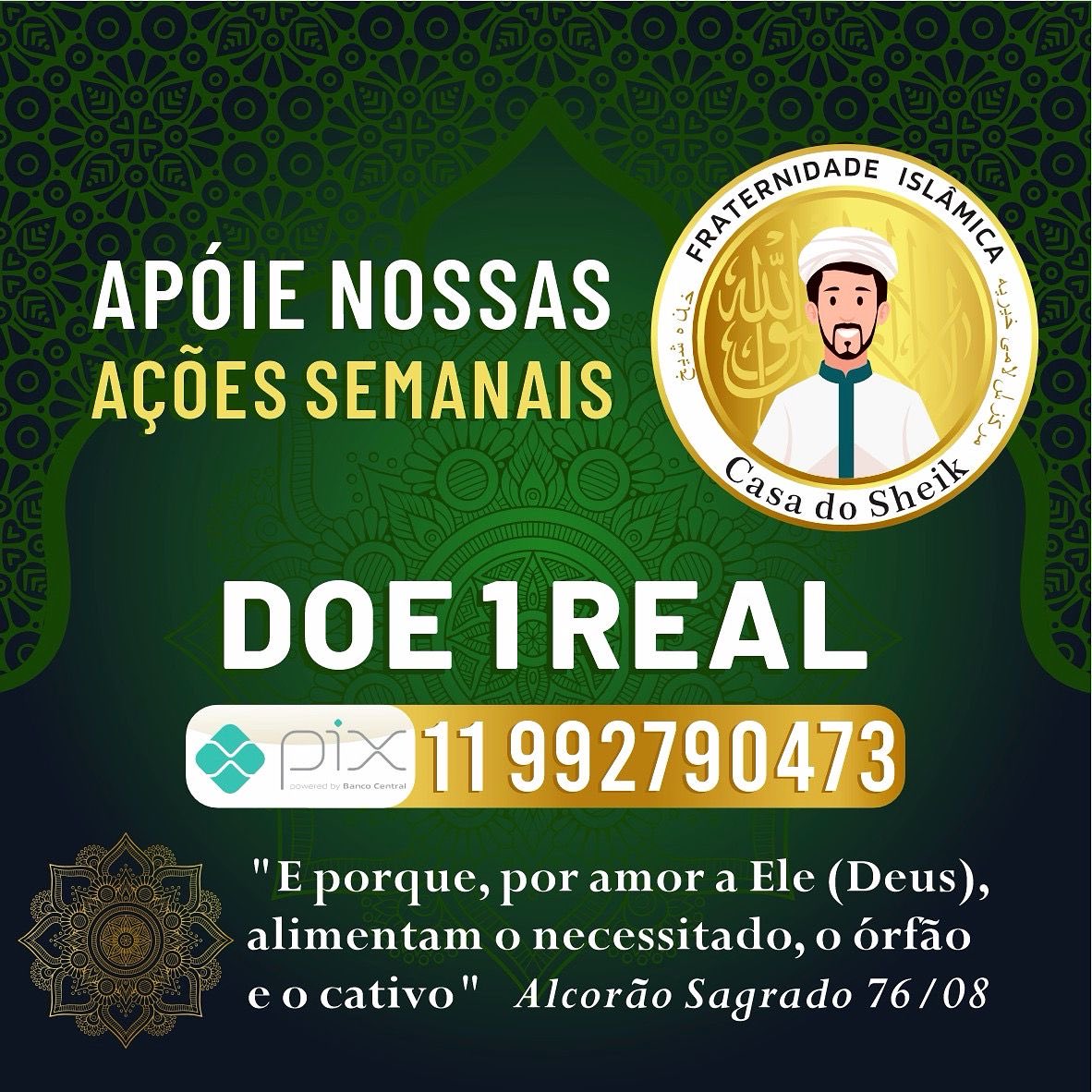🤝 Nos ajude a ajudar!

Estamos buscando 60 padrinhos para apoiar nossas ações da semana. Com apenas R$ 20,00, você já faz parte dessa corrente do bem 🙌

💛 Não pode apadrinhar? Sem problemas!
Doe qualquer valor — toda ajuda faz a diferença.

📲 Pix: 11 99279-0473