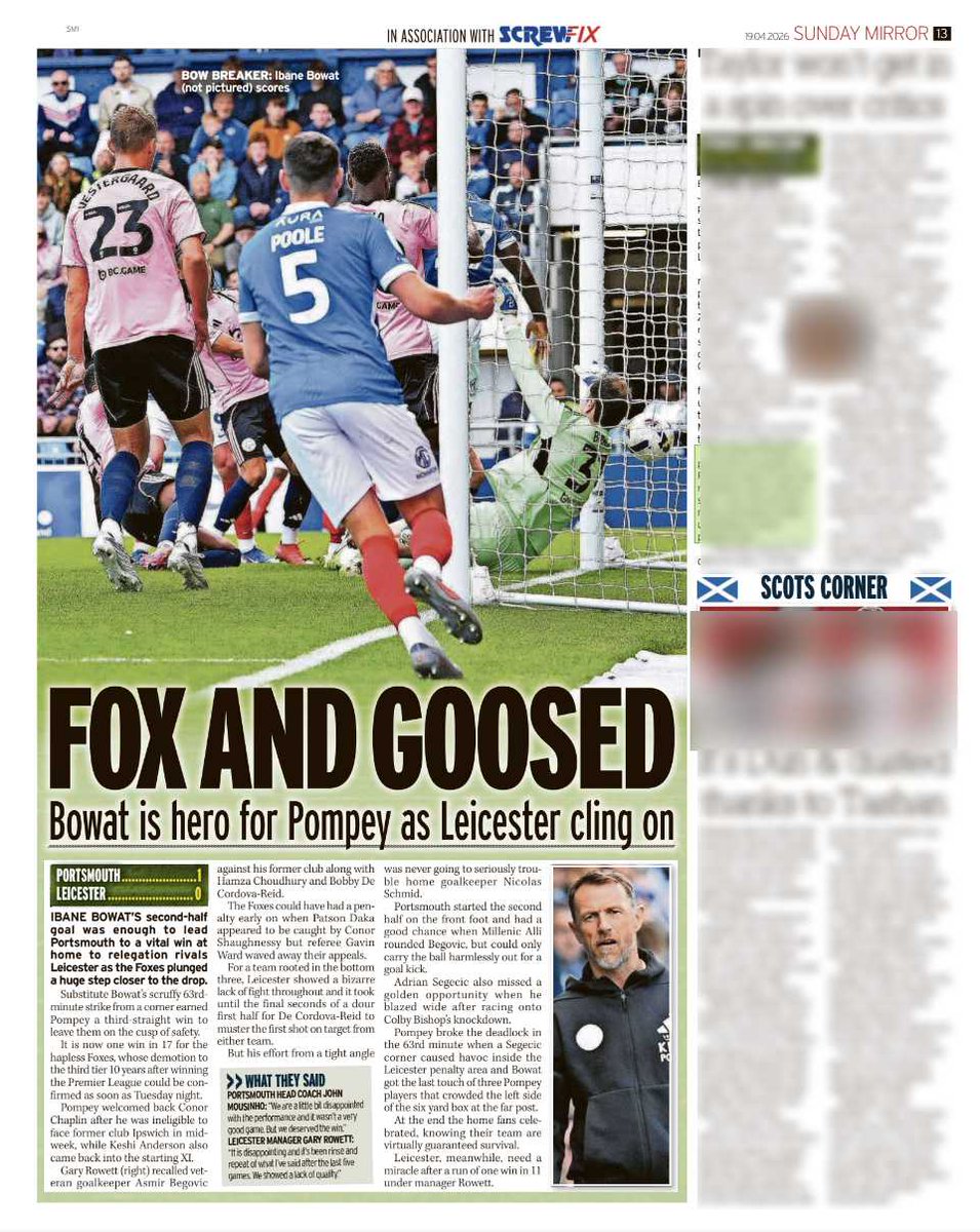GrahamHuntPhoto's tweet photo. Two of my pics published in The Sun on Sunday and two in the Sunday Mirror newspapers today from the Portsmouth v Leicester City match in the @SkyBetChamp via @ProSportsImages -#Football #EFL @EFL #news #Championship #Pompey #Portsmouth https://t.co/9QBbvJFcHk