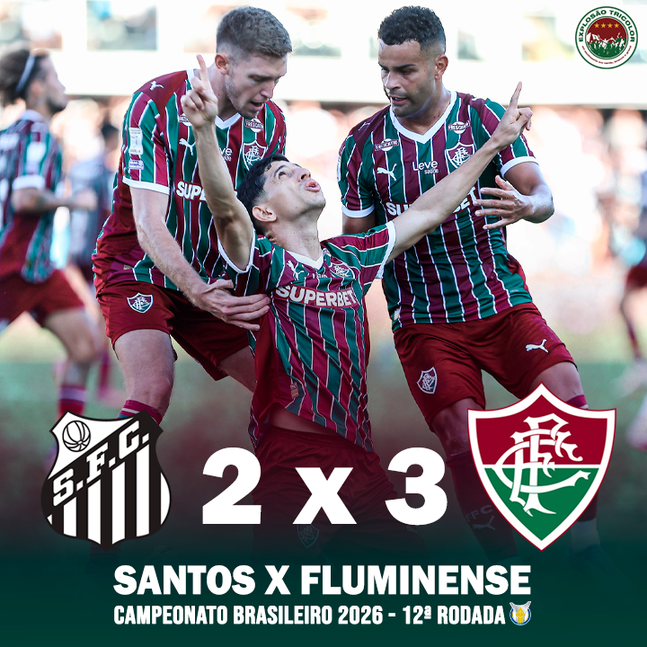 ExploTricolor's tweet image. VITÓRIA TRICOLOR NA VILA! 🇭🇺🇭🇺🇭🇺

Com gols de Savarino, Rodrigo Castillo e John Kennedy, o Fluminense derrotou o Santos por 3 a 2, de virada, na tarde deste domingo, na Vila Belmiro, pela 12ª rodada do Campeonato Brasileiro 2026. #ET #Fluminense #Brasileirão2026