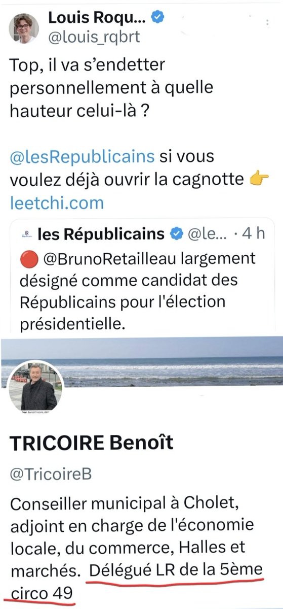 laroulotte49's tweet photo. 😂 L'ambiance au sein de l'équipe municipale de
#LadyZaza doit être très sympa, entre l'adjoint au commerce #Tricoire délégué #LR du 49 et le petit merd2 de #Roquebert qui se fout allègrement (peut être à juste titre) de #Retailleau candidat à la #présidentielle2027
#cholet https://t.co/CAfmfDyqDv