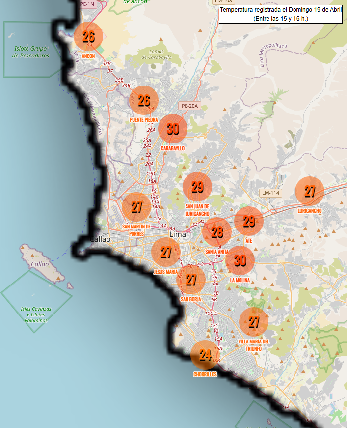 Matti_Meteo's tweet image. #Niño costero 🥵
#Lima capital aún registra temperaturas de hasta 30°C en la segunda quincena de abril. Otoño cálido. En los próximos días, desde el miércoles 22 de abril, la costa del Perú experimentará un aumento de la velocidad del viento "refrescando" las temperaturas altas.