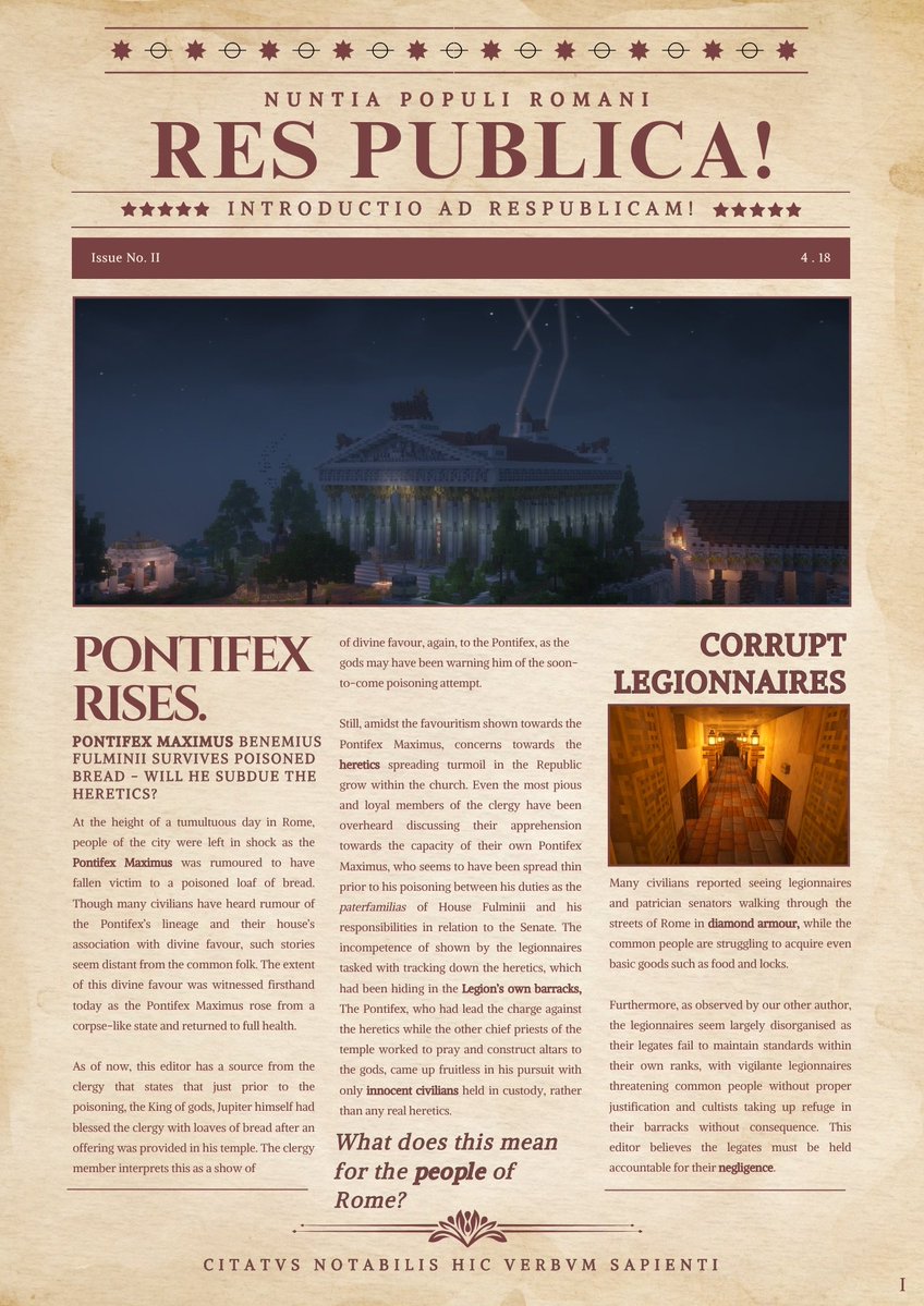 IstoriaEvents's tweet image. A great way to wrap up the first two sessions on Istoria. 
#minecraft #roleplay #rome #1000playerciv #istoria