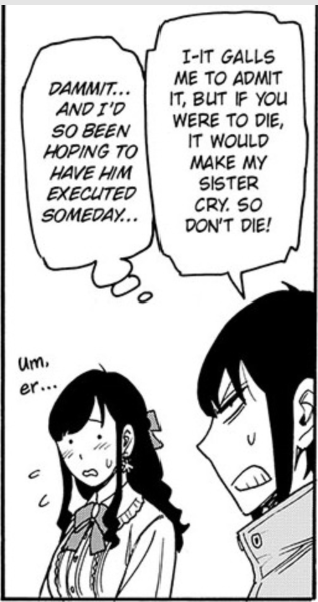 I'm sorry, Yuri - you want what now? You'd rather Loidy kiss your Sissy than anyone else AND you don't want him to die?!  👀👀👀

SAY IT LOUDER FOR THE PEOPLE IN THE BACK!
😘🤭📢
#Spy_Family #TwiYor #YuriBriar