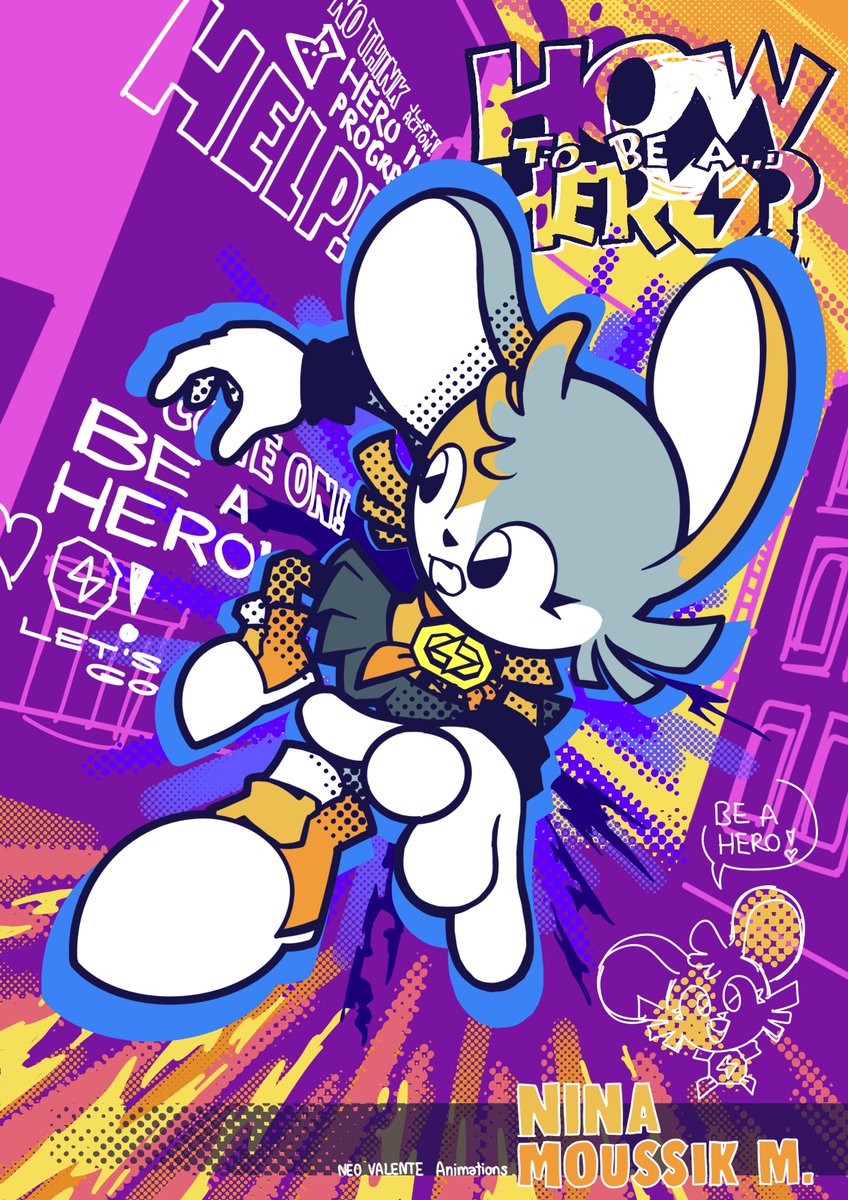 NeoValente's tweet photo. NINA MOUSSIK MIRAVALLE
Una ratoncita entusiasta que entrena día a día para algún día llegar a ser una heroína de verdad…  Es la co-protagonista de una serie ficticia.
#artwork #cartoon #oc #popart #2000s #y2k https://t.co/qchBDHNX9x