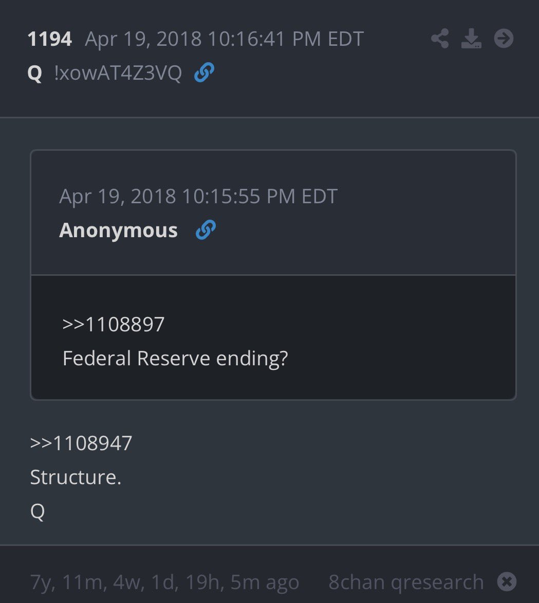 HKracken's tweet image. Federal Reserve ending?

Structure.
Q

Today’s Q Delta.