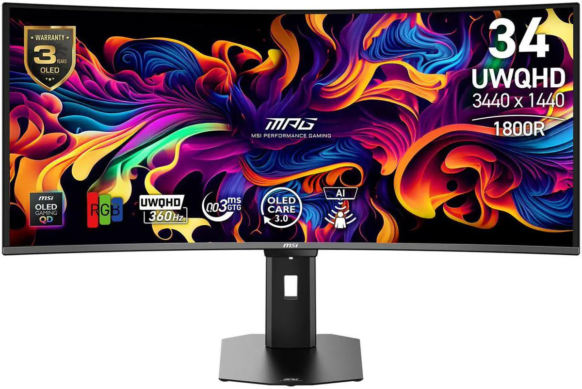 NowInStock's tweet image. #ad #computers #monitors #MSI

17:25 - MSi Monitors: 34" MPG 341CQR QD-OLED X36 now available for Preorder for $949.99 here at Newegg: NowInStock.net/getw90759/