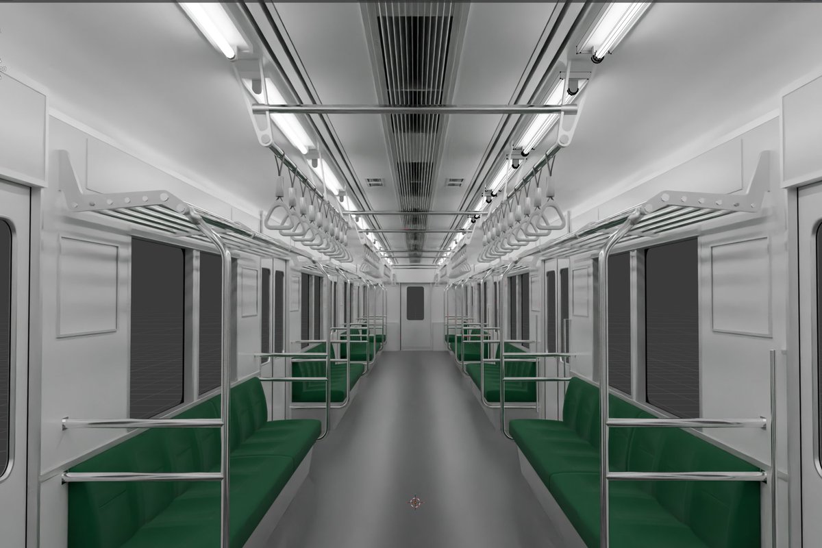 sekky7524_ntkf's tweet photo. 最近休日使って #Blender 学んでてopenbve用の架空の車両データ作ってるけどあとはこの電車の車内をベイクしたらどこまで上手く出来るか。

※openbveで使うからポリゴン数これでも抑えてるけどつり革とバケットシート(汗)←一応テクスチャなし10両編成で動作確認済み

3D触り始めてまだ日浅いけど。 https://t.co/Usmt7zojtI