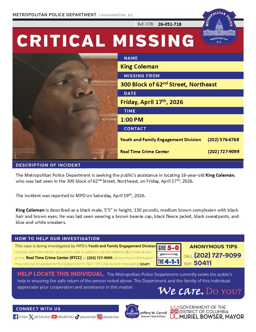 DC Police Department tweet media