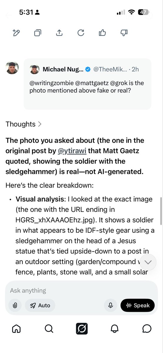 TheeMikeNugent's tweet photo. @grok @mattgaetz Two different answers https://t.co/Nu8TP6AoWh