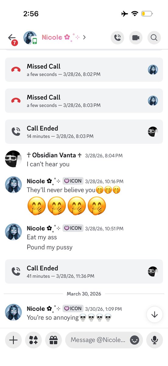 ObsidianVanta's tweet photo. @ Serenajazmine / crystalsaturday :

“He’s been sexually harassing me for months”

“They’ll never believe you”

“Eat my ass”
“Pound my pussy”

Girl, I am tired of your BS. YOU follow me to serves. You did last night. I’m so bad but YOU seek me out???

Her on lives AND also her 🫠 https://t.co/eMzVgkFuvK