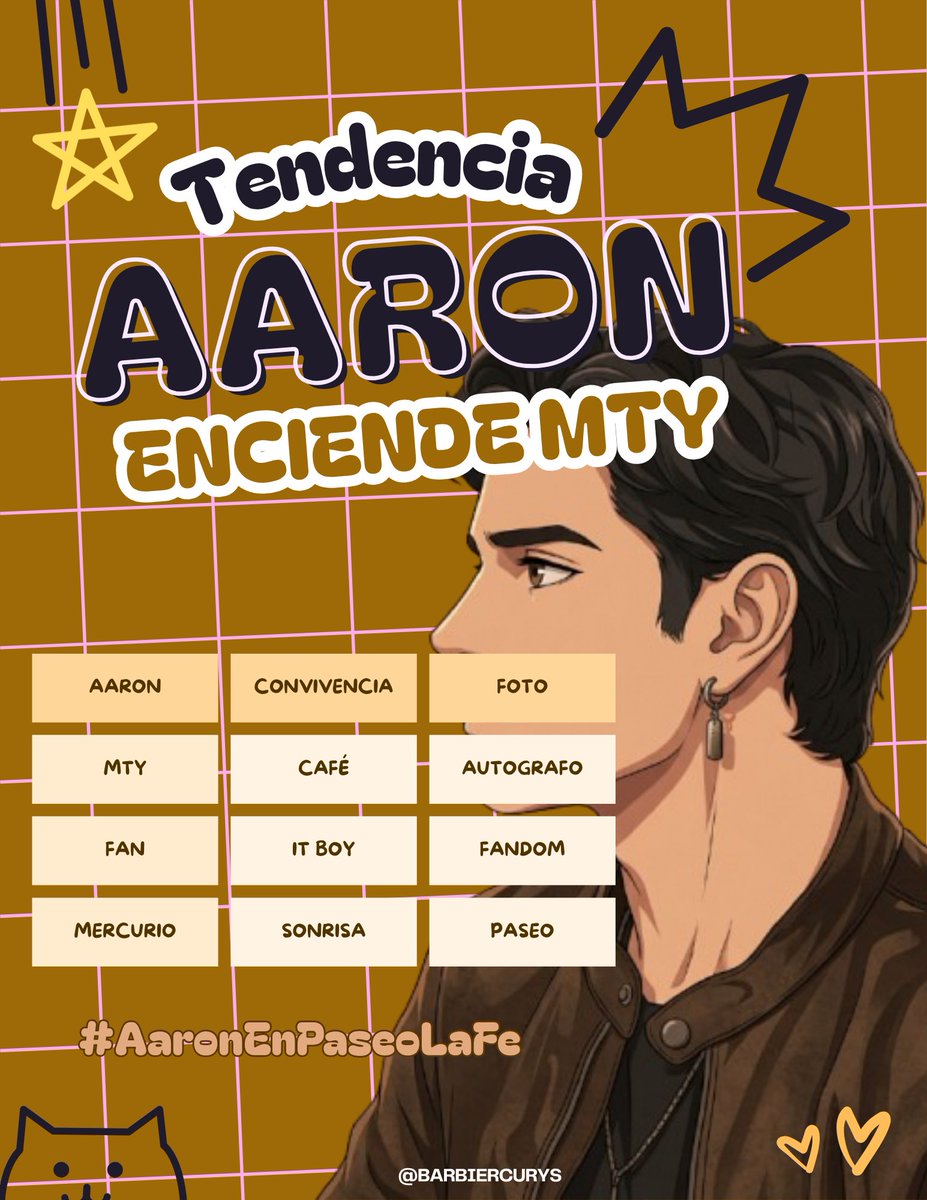 barbiercuryteam's tweet photo. 🚨INICIAMOS TENDENCIA 
Formula una oración con palabras de la tabla… 
AARON ENCIENDE MTY 
#AaronEnPaseoLaFe https://t.co/Hcxjlkx4eN