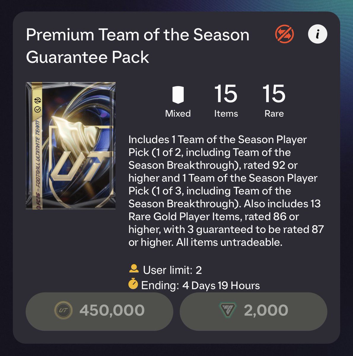 FC26News_'s tweet image. 🚨 FREE 450k TOTS Pack Giveaway 🔥

• ✅ Like + RT
• ✅ Follow me + @SuperCoinsy
• 👇 Comment your console 

Winner picked soon 🥳 #fc26
