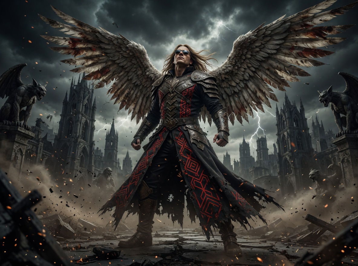 AIStuffAI's tweet image. #Goth #Warrior #Prince #AI #AIArt #Grok #GrokImagine #Angel