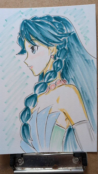 #ゴープリ10周年なので海藤みなみさん3733枚描いてお祝い (1547.1648) 寝起きラクガキ。 来ちまったか月曜朝・・・