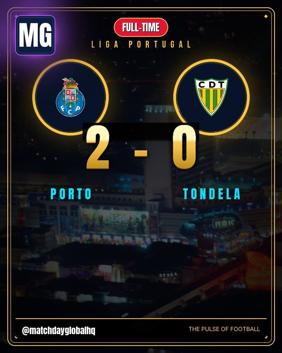 matchdaynetwork's tweet image. 🏁 FULL-TIME
PORTO 2-0 TONDELA
Liga Portugal

.
.
#MatchdayGlobal #Football #MGHQ #Porto #Tondela
