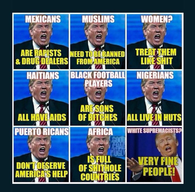 BlackJesuscom's tweet image. #PoliticsNation #msnbc #msnnow
Just a reminder about how racist 
Trump and his #Maga #ChristianNational
followers feel about Africa and Non white people.
Rev. 1:14 - :15 Truth Always Matters!