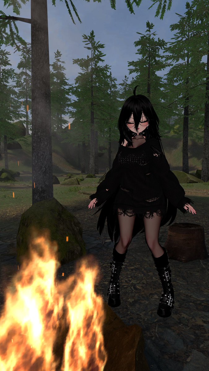Ghost_3013's tweet photo. Tranquility in the forest 🥰🪷
I love open spaces 🌺

#VRC鬼写 #vrchatmemes #vrc #goth #forest #fire #calm #virałpost #vrchat #airi https://t.co/Sf63j81uWk