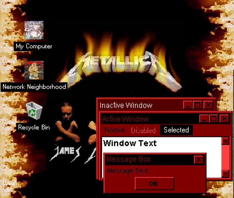 RetroTechDreams's tweet image. Metallica theme for Windows 98