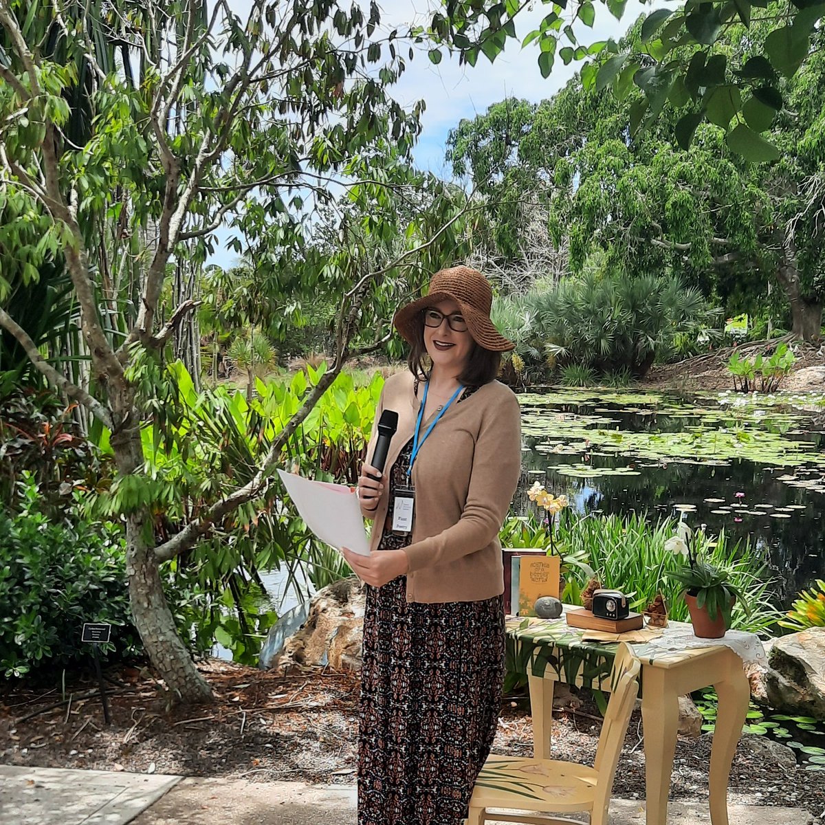 DaphneHanes's tweet image. #Thanks to @NaplesBotanical for hosting such a fun and inspiring #openmic event today. 🎤 What a beautiful setting. 🪷🌼💮🌴 Plus, they loved my #poems! 📝

#Author #Naples #Poet #Poets #Poetry #PoetryCommunity #Read #Rhymes #Rhyming #Write #Writer #Writing #WritingCommunity