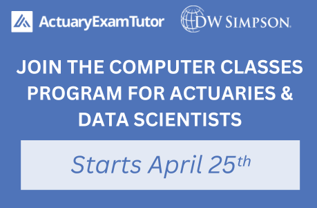 ActuaryTutor's tweet image. DW Simpson and ActuaryExamTutor have partnered to offer computer classes designed for individuals pursuing careers in Actuarial Science and Data Science, as well as for current professionals in these fields.

actuaryexamtutor.com/computer-class…

#R #Python #AdvancedExcel #VBA #SQL