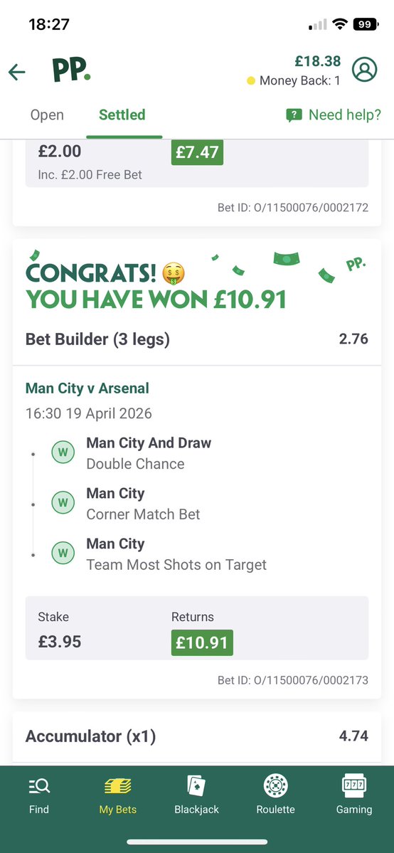 AdamsFootyTips's tweet image. #PremierLeague Winning Bet Builders🔥

Looking at recent form it seemed pretty clear #ManCity would be the dominant force, close game towards the end but a lovely couple of winners tonight V #Arsenal 

4.74X ✅W
2.76X✅W

Follow for more data backed insight
#ACCA #FootballBetting