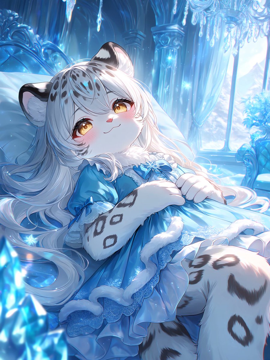 8f8d54a4772647b's tweet image. RUNA🐆

氷のお城からおはよう☀

#AIイラスト  #雪豹 #anthro